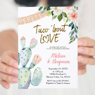 Invitation Cactus et Pampas Taco Bout Love Couple Douche