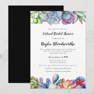 Invitation Cactus et succulents Douche nuptiale virtuelle