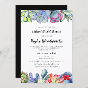 Invitation Cactus et succulents Douche nuptiale virtuelle