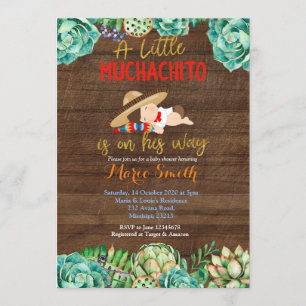 Invitation Cactus Fiesta Baby Muchacho Baby shower