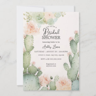 Invitation Cactus Fleurs de Boho nuptiale verdure