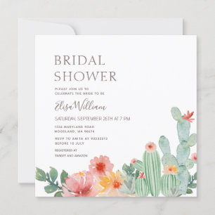 Invitation Cactus Floral Bridal