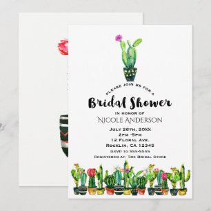 Invitation Cactus Floral Rustique Mariage Sud-Ouest