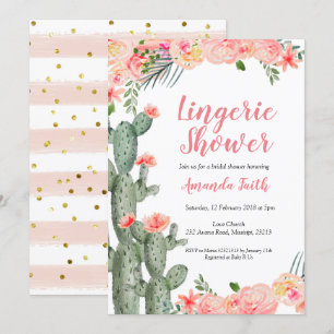 Invitation Cactus mexicain Floral Lingerie Douche