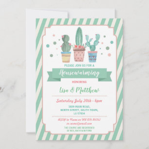 Invitation Cactus Mint Green Cacti Couples