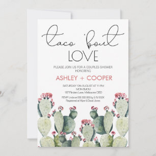 Invitation Cactus moderne Taco 'bout Love Couples Douche