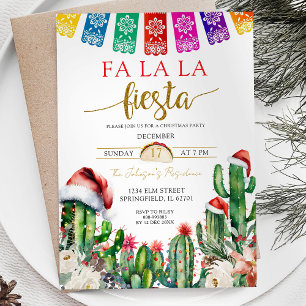 Invitation Cactus Père Noël Mexicaine Thème Fête Fête