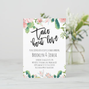 Invitation Cactus Rose Fête de Couple 'bout Amour
