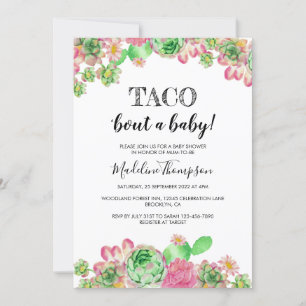 Invitation Cactus rose floral Taco à un Baby shower