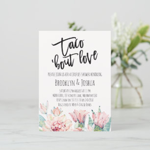 Invitation Cactus Rose Moderne Taco à propos d'Amour Couple B