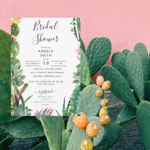 Invitation Cactus Succulent Enterrement de Vie de Jeune Fille