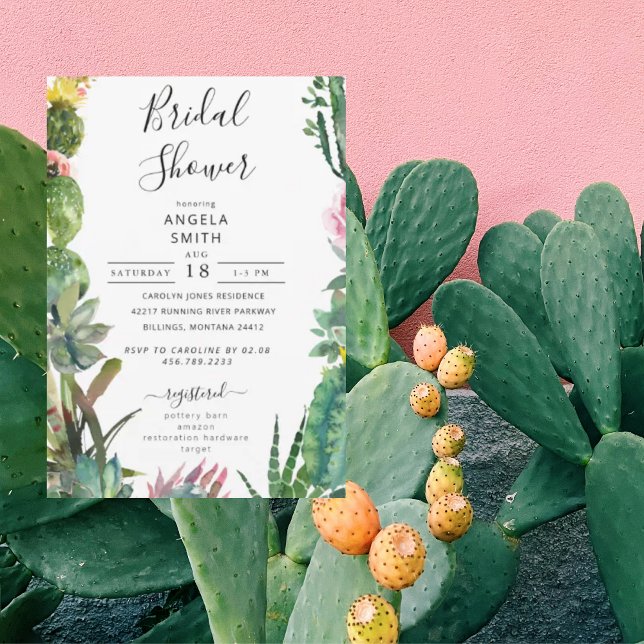Invitation Cactus Succulent Enterrement de Vie de Jeune Fille (Créateur téléchargé)