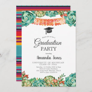 Invitation Cactus Succulente Graduation Party