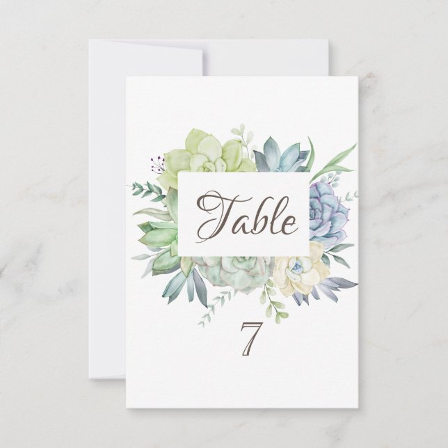 Invitation Cactus Succulents Aquarelle (Devant)