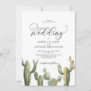 Invitation Cactus Succulents Cactus Boho Mariage du désert