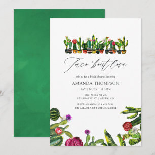 Invitation Cactus Succulents Fiesta Enterrement de Vie de Jeu