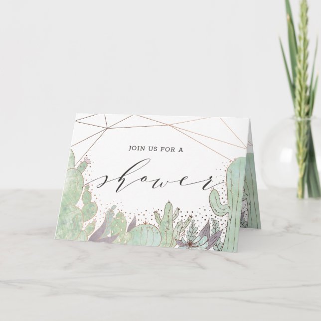 Invitation Cactus & Succulents Wedding shower de Couple tenda (Devant)