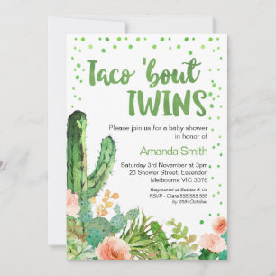 Invitation Cactus Taco 'Bout Twins Fiesta Baby shower