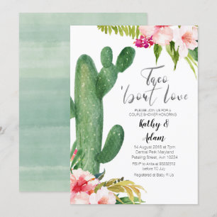 Invitation Cactus Tropical Taco sur la DOUCHE COUPLES D'AMOUR