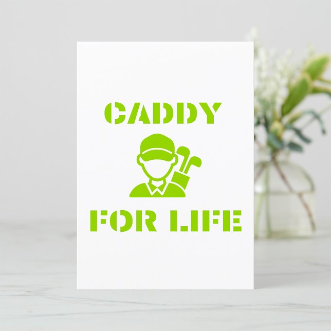 Invitation Caddy de golf pour la vie Citation Vert Citron (Créateur téléchargé)