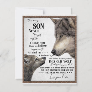 Invitation Cadeau à mon fils, maman et fils, lettre d'amour à