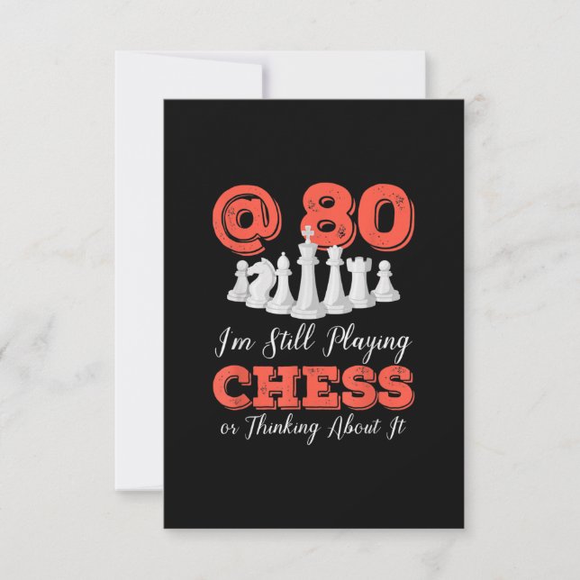 Invitation Cadeau amusant pour 80 ans - Reine du jeu d'échecs (Devant)