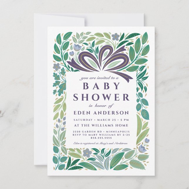 Invitation Cadeau baby shower, neutre pour les femmes (Devant)