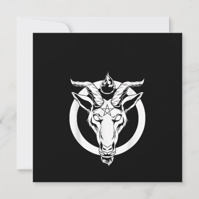 Invitation Cadeau Baphomet Chèvre Noir, Satanique Lucifer Bee (Devant)