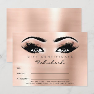 Invitation Cadeau cadeau de certificat de maquillage d'extens