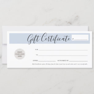 Invitation CADEAU CERTIFICAT CHIC business voucher bleu pâle