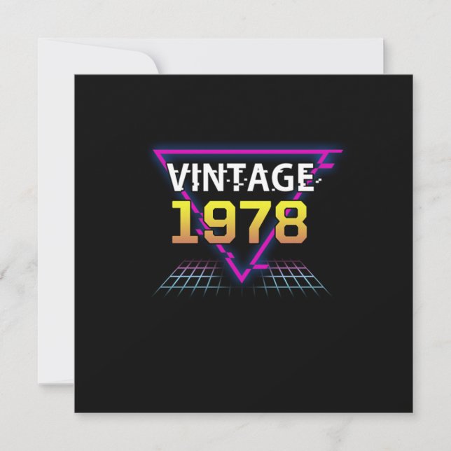 Invitation Cadeau d'anniversaire Retrowave vintage 1978 (Devant)