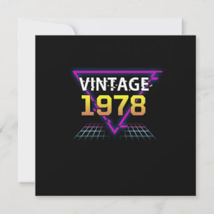 Invitation Cadeau d'anniversaire Retrowave vintage 1978