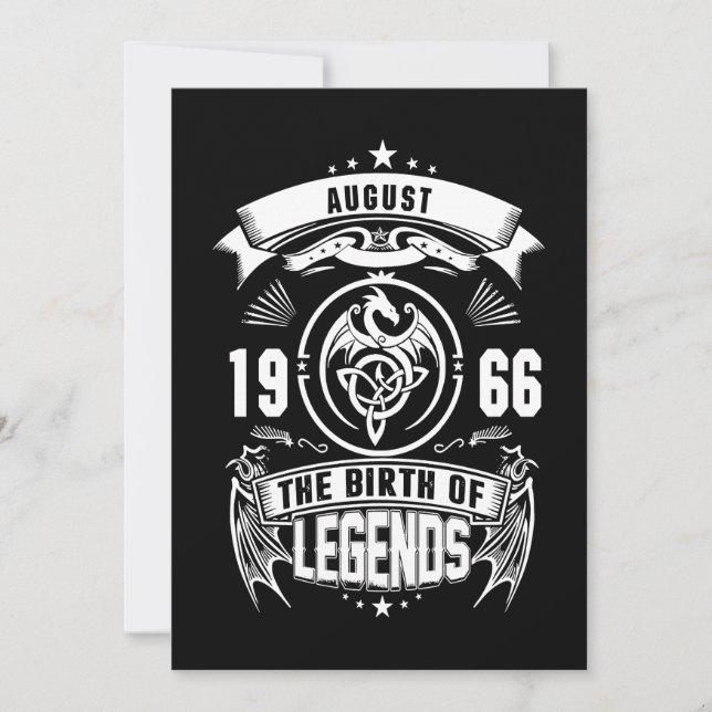 Invitation Cadeau d'août | 1966 La Naissance Des Légendes (Devant)