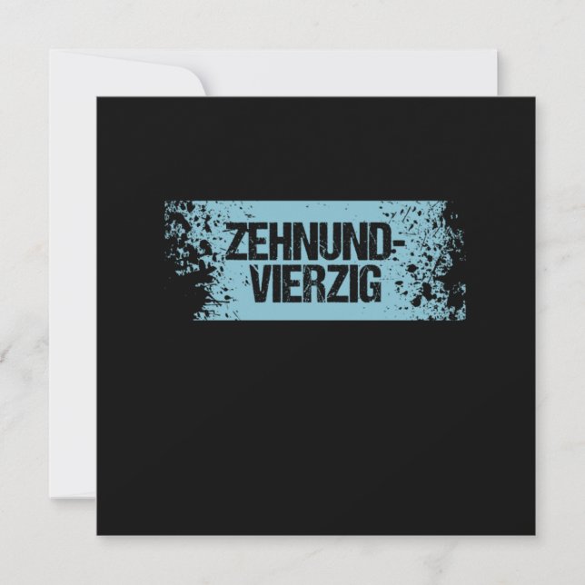 Invitation Cadeau de 50e anniversaire Zehnundvierzig (Devant)