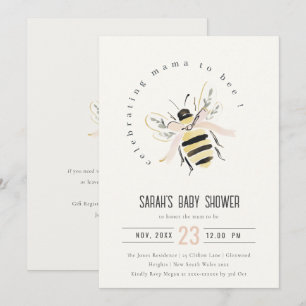 Invitation Cadeau de Baby Shower Cute Pastel Mum To Bee Neutr