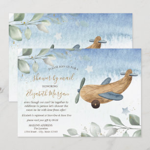 Invitation Cadeau de Baby Shower Virtuel d'Avion Jouet Par La