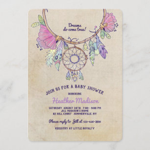 Invitation Cadeau de bébé attrape-rêves