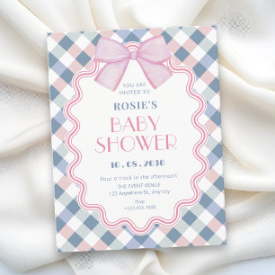Invitation Cadeau de bébé en vichy