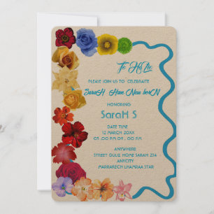 Invitation Cadeau de bébé personnalisé Nouveau-né Toutes fleu