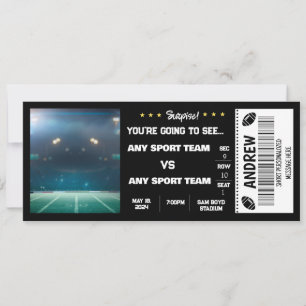 Invitation Cadeau de billet de stade de football surprise