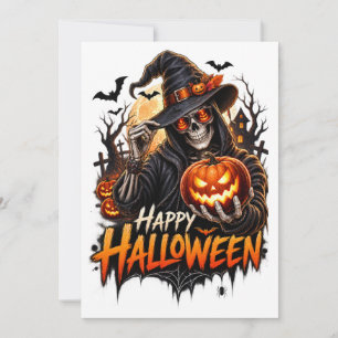Invitation Cadeau de citrouille squelette Halloween pour homm