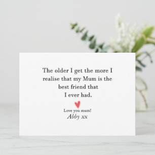 Invitation Cadeau de fête des mères personnalisé pour maman