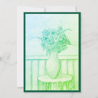Invitation Cadeau de fleurs - Vert