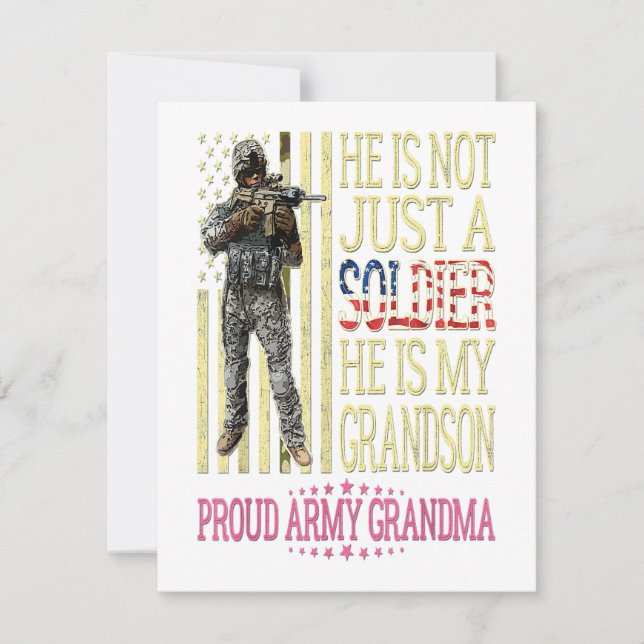 Invitation Cadeau de grand-mère fière de l'armée pour mon pet (Devant)