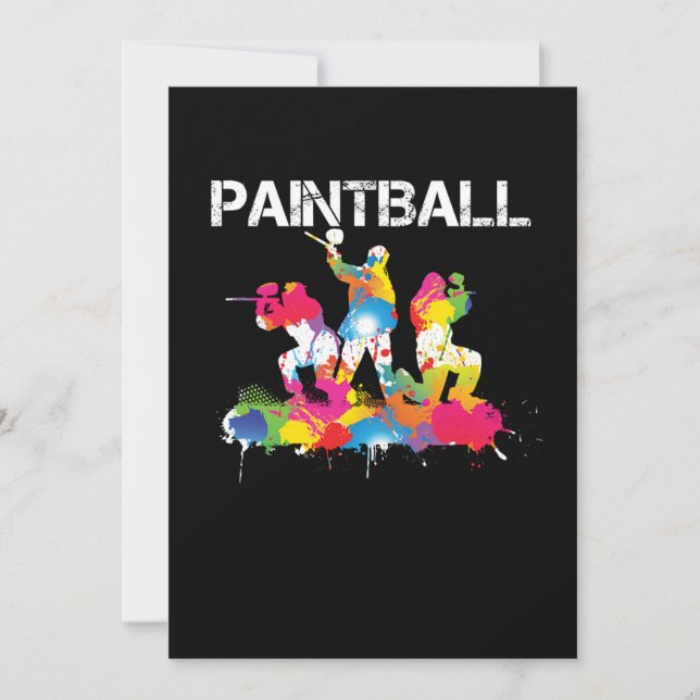 Invitation Cadeau de joueur de paintball de couleur de paintb (Devant)