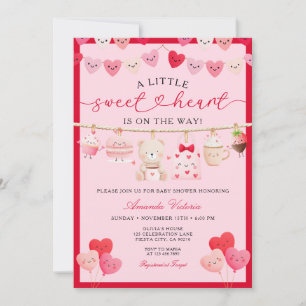 Invitation Cadeau de la Saint-Valentin ours en peluche rose B