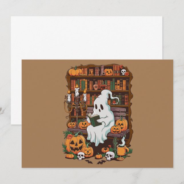 Invitation Cadeau de lecteur de livre fantôme Lecteur amateur (Devant / Derrière)