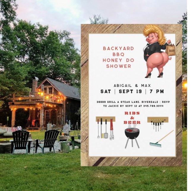 Invitation Cadeau de Mariage Amusant pour les Couples de BBQ  (Créateur téléchargé)