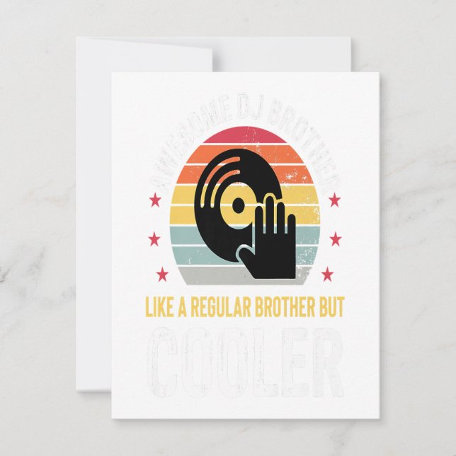 Invitation Cadeau de mariage frère joueur de DJ drôle disc-jo (Devant)