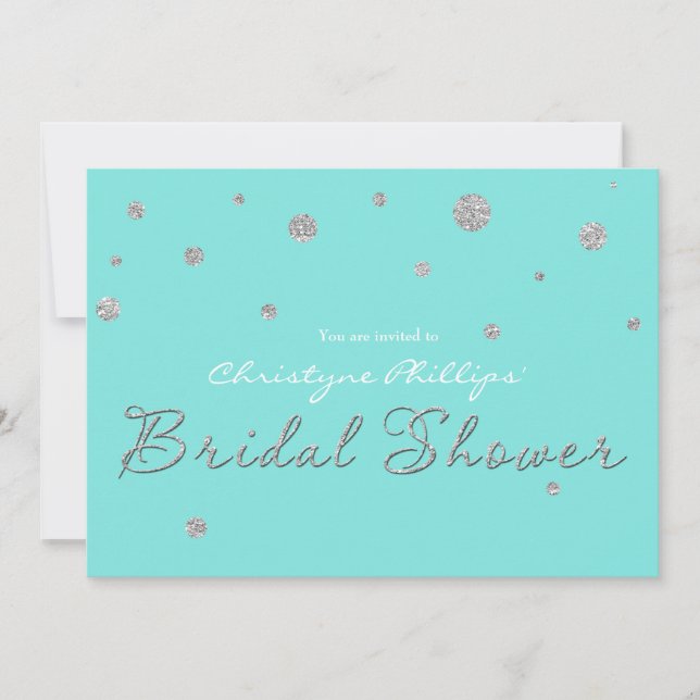 Invitation Cadeau de mariage Fushia Bleu Argent Paillettes Ca (Devant)